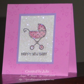 Glitter Card. New Baby